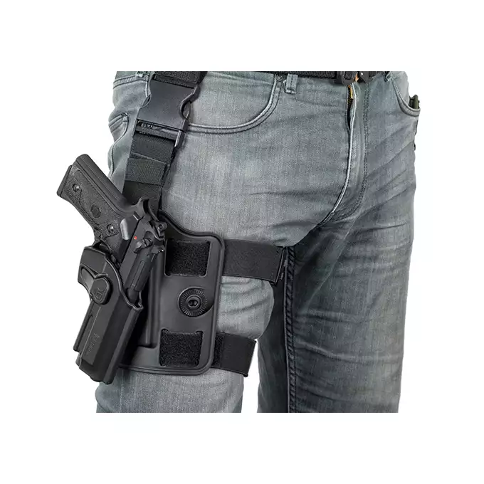 [Zestaw] Airsoftowa platforma udowa - Black [Amomax] + Adapter szybkiego zwalniania - Black [Amomax]