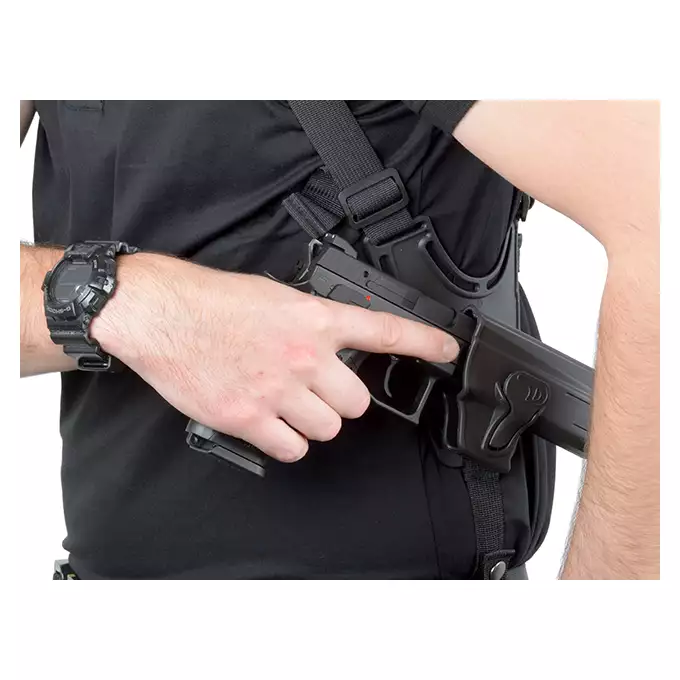 [Zestaw] Airsoftowe szelki na kaburę - Black [Amomax] + Adapter szybkiego zwalniania - Black [Amomax]