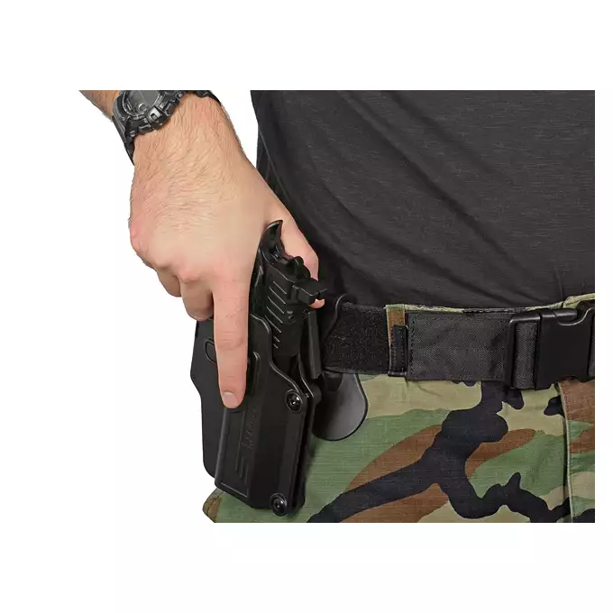 [Zestaw] Kabura Airsoftowa do klonów serii G17 - Black [Amomax] + Adapter szybkiego zwalniania - Black [Amomax]