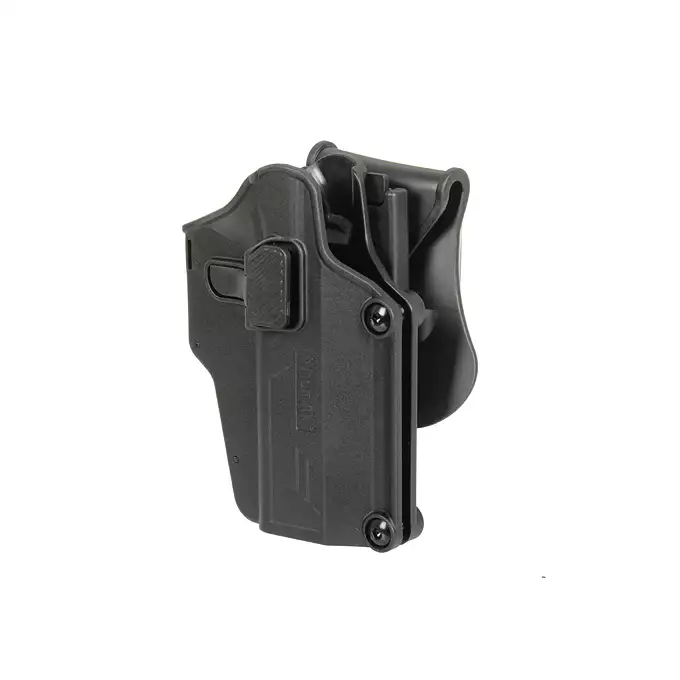 [Zestaw] Airsoftowa ładownica na radio Baofeng UV-5R - Black [Amomax] + Adapter szybkiego zwalniania - Black [Amomax]