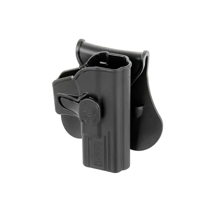 [Zestaw] Kabura Airsoftowa do klonów serii G19 - Black [Amomax] + Adapter szybkiego zwalniania - Black [Amomax]