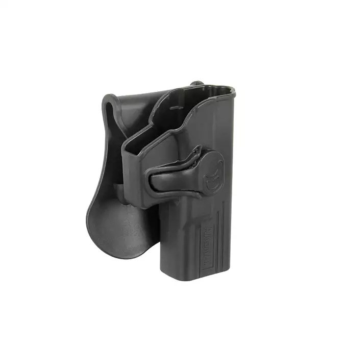 [Zestaw] Kabura Airsoftowa do klonów serii G19 - Black [Amomax] + Adapter szybkiego zwalniania - Black [Amomax]