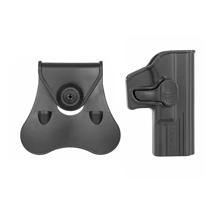 [Zestaw] Kabura Airsoftowa do klonów serii G19 - Black [Amomax] + Adapter szybkiego zwalniania - Black [Amomax]