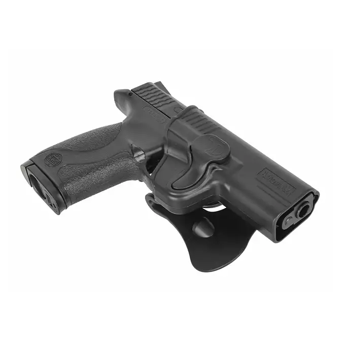 [Zestaw] Kabura Airsoftowa do M&amp;P9 - Black [Amomax] + Adapter szybkiego zwalniania - Black [Amomax]