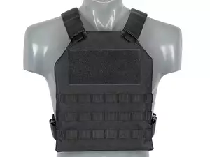 Prosty Plate Carrier z atrapami miękkich wkładów balistycznych - Black [8FIELDS]