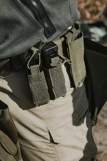 Porte chargeur pistolet double ouvert - OLIVE [8FIELDS]
