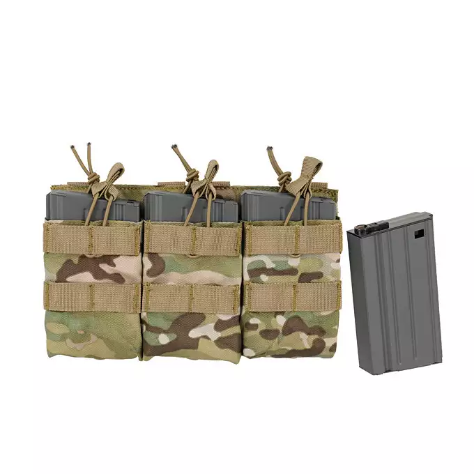 Triple Open Top 7.62 Mag Pouch - MC [8FIELDS]