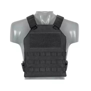 Prosty Plate Carrier z atrapami miękkich wkładów balistycznych - Black [8FIELDS]