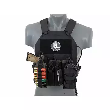 Simple Plate Carrier with Dummy Soft Armor Inserts - Black [8FIELDS]