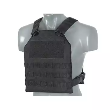 Prosty Plate Carrier z atrapami miękkich wkładów balistycznych - Black [8FIELDS]