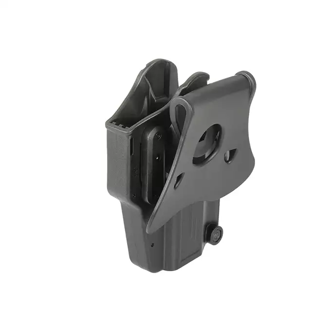 [Zestaw] Kabura Per-Fit dla leworęcznych (ponad 80 modeli pistoletów) [Amomax] + Airsoftowa platforma biodrowa - Black [Amomax]