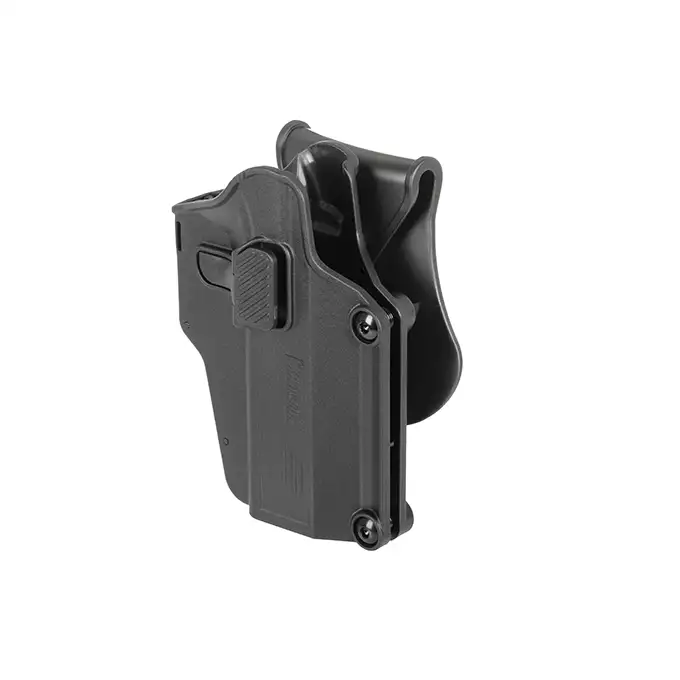[Zestaw] Kabura Per-Fit dla leworęcznych (ponad 80 modeli pistoletów) [Amomax] + Airsoftowa platforma biodrowa - Black [Amomax]