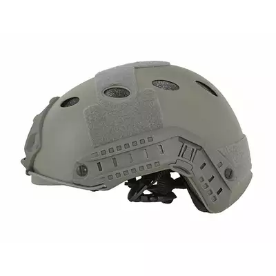 [Zestaw] Replika kasku FAST PJ - Foliage [EM] + Stalowa maska ochronna V.1 - Olive/Skull [WOSPORT]