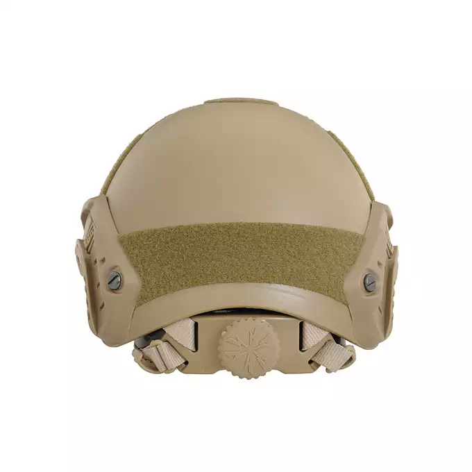 [Zestaw] Replika hełmu FAST MH z szybką regulacją - Coyote [EM] + Stalowa maska ochronna V.1 - Coyote/Camo [WOSPORT]