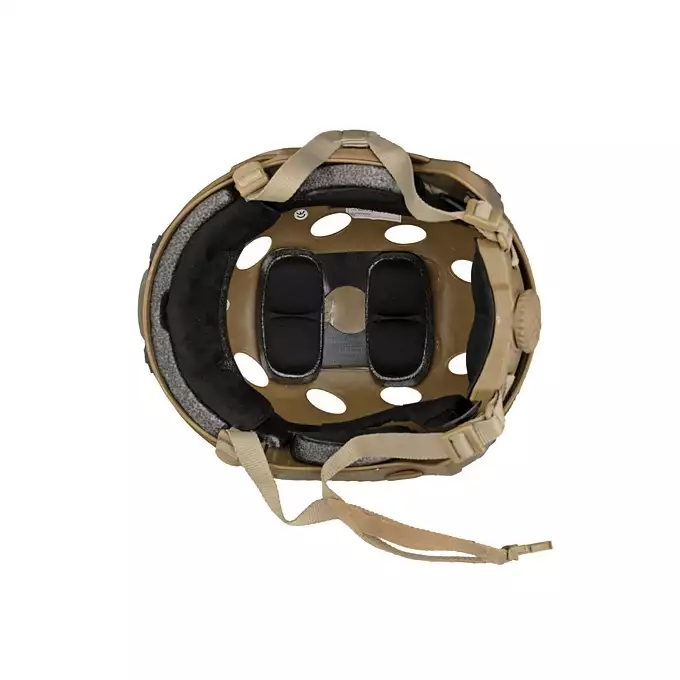 [Zestaw] Replika kasku FAST PJ z szybką regulacją - Navy Seal [EM] + Stalowa maska ochronna V.1 - Coyote/Camo [WOSPORT]