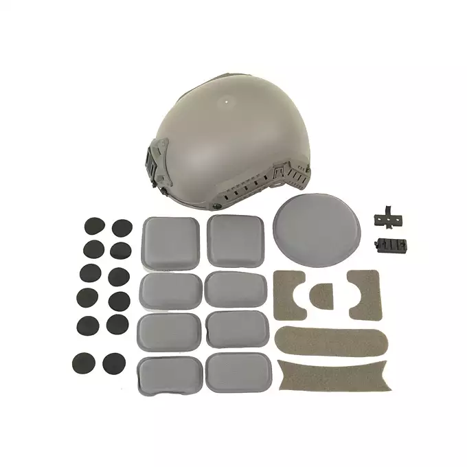 [Zestaw] Replika hełmu FAST Maritime (Rozmiar L/XL) - Foliage [FMA] + Stalowa maska ochronna V.1 - Olive/Skull [WOSPORT]