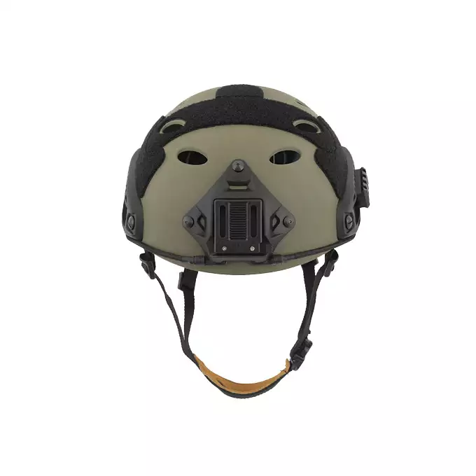 [Zestaw] Replika hełmu FAST PJ (Rozmiar M) - Ranger Green [FMA] + Stalowa maska ochronna V.1 - Olive/Skull [WOSPORT]
