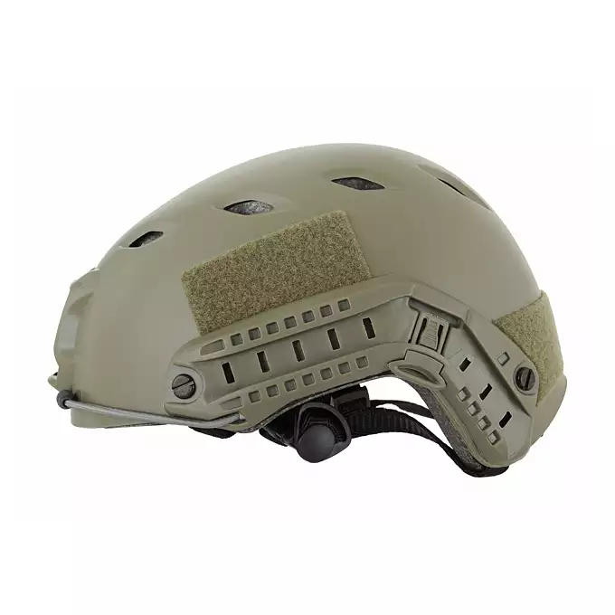 [Zestaw] Replika kasku FAST BJ - Ranger Green [EM] + Stalowa maska ochronna V.1 - Olive/Skull [WOSPORT]