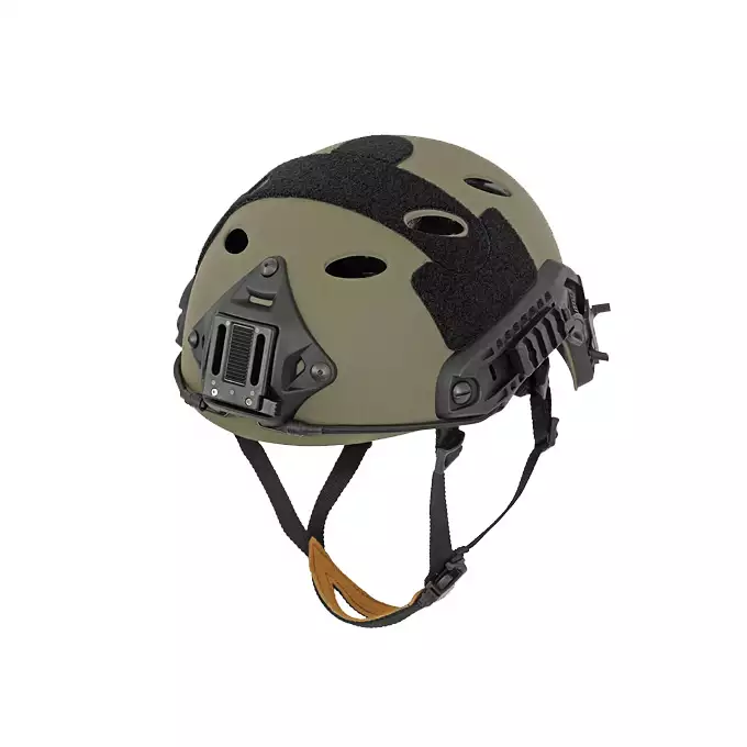 [Zestaw] Replika hełmu FAST PJ (Rozmiar L) - Ranger Green [FMA] + Stalowa maska ochronna V.1 - Olive/Skull [WOSPORT]
