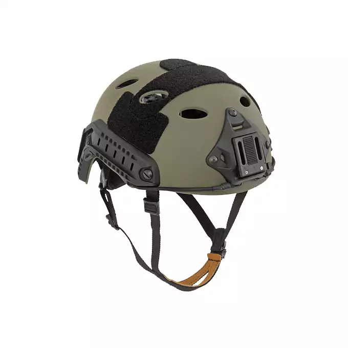 [Zestaw] Replika hełmu FAST PJ (Rozmiar M) - Ranger Green [FMA] + Stalowa maska ochronna V.1 - Olive/Skull [WOSPORT]