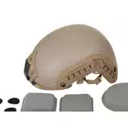 [Zestaw] Replika hełmu FAST Maritime (Rozmiar L/XL) - Dark Earth [FMA] + Stalowa maska ochronna V.1 - Coyote/Camo [WOSPORT]