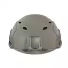 [Zestaw] Replika kasku FAST BJ - Foliage [EM] + Stalowa maska ochronna V.1 - Olive/Skull [WOSPORT]