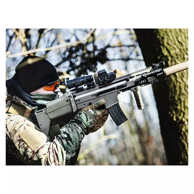 [Zestaw] Okulary Fastlink - Vapor Shield Anti-Fog Tiger's Eye + Stalowa maska ochronna V.1 - Coyote/Camo [WOSPORT]