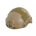 [Zestaw] Replika hełmu FAST MH z szybką regulacją - Coyote [EM] + Stalowa maska ochronna V.1 - Coyote/Camo [WOSPORT]