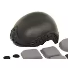 [Set] FAST Ballistic Helmet Replica (L/XL Size) - Black [FMA] + Steel Protective Half Face Mask V.1 - Black/Skull [WOSPORT]