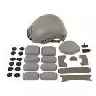 [Zestaw] Replika hełmu FAST Ballistic (Rozmiar L/XL) - Foliage [FMA] + Stalowa maska ochronna V.1 - Olive/Skull [WOSPORT]