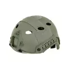 [Zestaw] Replika kasku FAST PJ z szybką regulacją - Ranger Green [EM] + Stalowa maska ochronna V.1 - Olive/Skull [WOSPORT]