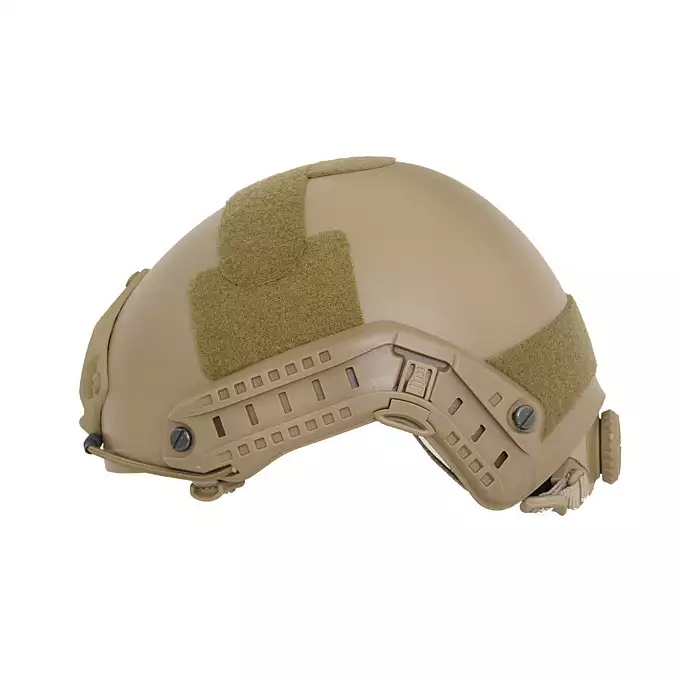 [Zestaw] Replika hełmu FAST MH z szybką regulacją - Coyote [EM] + Stalowa maska ochronna V.1 - Coyote/Camo [WOSPORT]