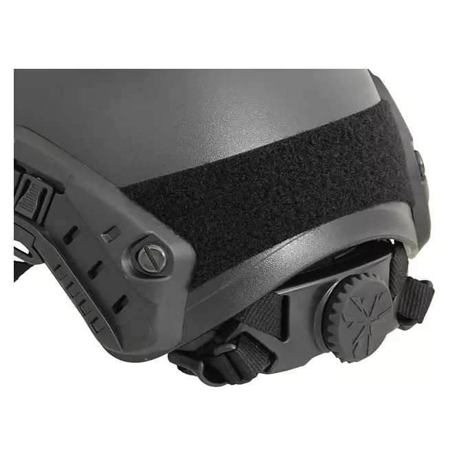 [Zestaw] Replika hełmu FAST MH z szybką regulacją - Black [EM] + Stalowa maska ochronna V.1 - Black/Skull [WOSPORT]