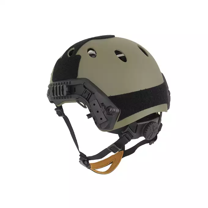 [Zestaw] Replika hełmu FAST PJ (Rozmiar L) - Ranger Green [FMA] + Stalowa maska ochronna V.1 - Olive/Skull [WOSPORT]