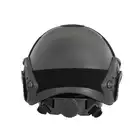 [Zestaw] Replika hełmu FAST MH z szybką regulacją - Black [EM] + Stalowa maska ochronna V.1 - Black/Skull [WOSPORT]