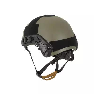 [Zestaw] Replika hełmu FAST Ballistic (Rozmiar L) - Ranger Green [FMA] + Stalowa maska ochronna V.1 - Olive/Skull [WOSPORT]