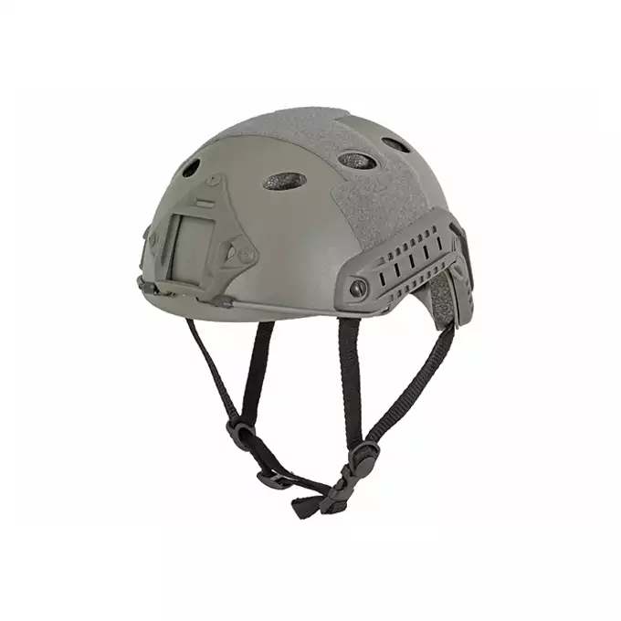 [Zestaw] Replika kasku FAST PJ - Foliage [EM] + Stalowa maska ochronna V.1 - Olive/Skull [WOSPORT]