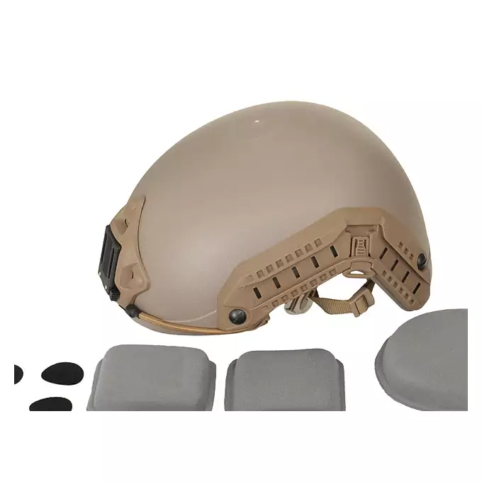 [Zestaw] Replika hełmu FAST Maritime (Rozmiar L/XL) - Dark Earth [FMA] + Stalowa maska ochronna V.1 - Coyote/Camo [WOSPORT]