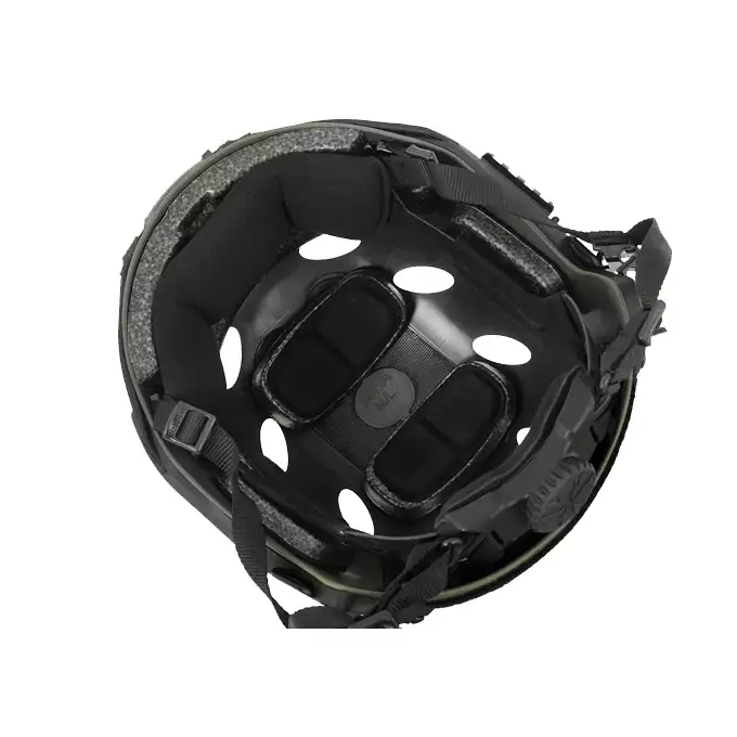 [Zestaw] Replika hełmu FAST PJ (Rozmiar M) - Ranger Green [FMA] + Stalowa maska ochronna V.1 - Olive/Skull [WOSPORT]