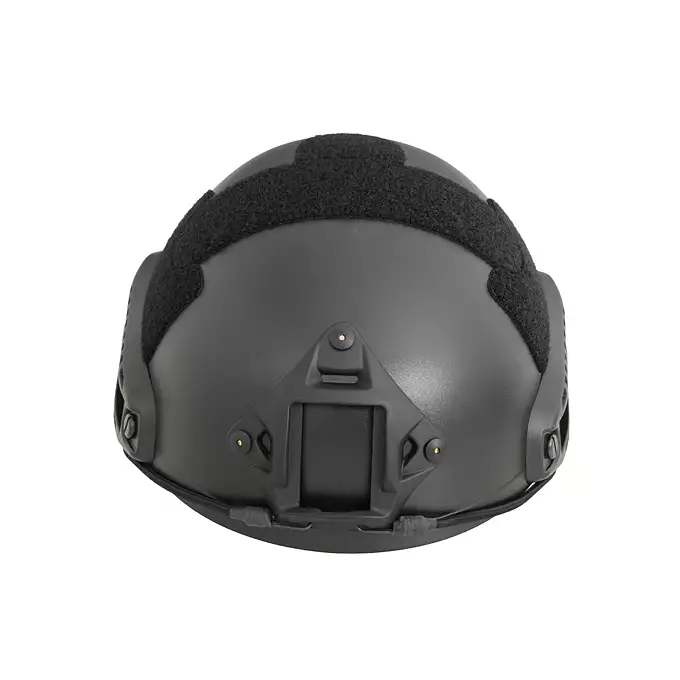 [Zestaw] Replika hełmu FAST MH z szybką regulacją - Black [EM] + Stalowa maska ochronna V.1 - Black/Skull [WOSPORT]