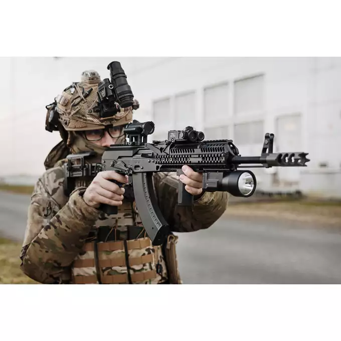 [Zestaw] CM.113 Replika Karabinka taktycznego AK47/AKM Eshooter ETU [CYMA] + Replika Rosyjskiego Celownika Optycznego 1P87 Do AK/AK12/AKSU [JJ Airsoft]