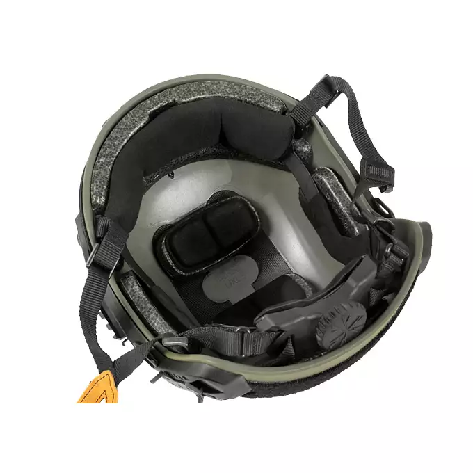 [Zestaw] Replika hełmu FAST Maritime (Rozmiar M) - Ranger Green [FMA] + Stalowa maska ochronna V.1 - Olive/Skull [WOSPORT]