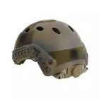 [Zestaw] Replika kasku FAST PJ z szybką regulacją - Navy Seal [EM] + Stalowa maska ochronna V.1 - Coyote/Camo [WOSPORT]