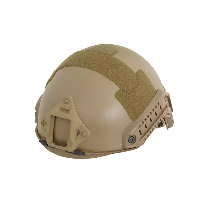 [Zestaw] Replika hełmu FAST MH z szybką regulacją - Coyote [EM] + Stalowa maska ochronna V.1 - Coyote/Camo [WOSPORT]