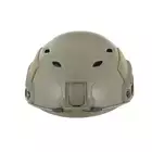 [Zestaw] Replika kasku FAST BJ - Ranger Green [EM] + Stalowa maska ochronna V.1 - Olive/Skull [WOSPORT]