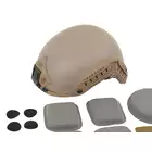 [Zestaw] Replika hełmu FAST Ballistic (Rozmiar L/XL) - Dark Earth [FMA] + Stalowa maska ochronna V.1 - Coyote/Camo [WOSPORT]