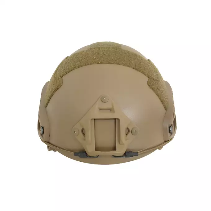 [Zestaw] Replika hełmu FAST MH z szybką regulacją - Coyote [EM] + Stalowa maska ochronna V.1 - Coyote/Camo [WOSPORT]