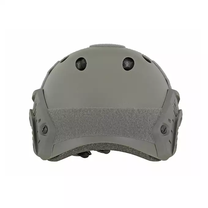 [Zestaw] Replika kasku FAST PJ - Foliage [EM] + Stalowa maska ochronna V.1 - Olive/Skull [WOSPORT]