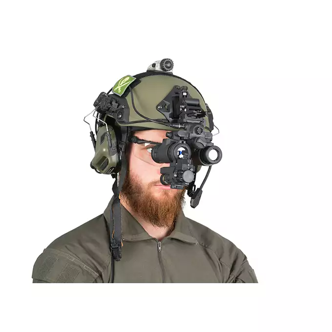 [Zestaw] Replika hełmu FAST Maritime (Rozmiar M) - Ranger Green [FMA] + Stalowa maska ochronna V.1 - Olive/Skull [WOSPORT]