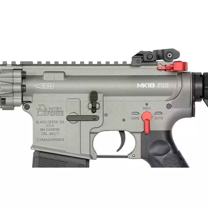 [Zestaw] Replika Daniel Defense MK18 RIII 10.3" Eshooter ETU - Grey [EMG] + Magazynek Lancer L5 AWM 5.56 na 190 Kulek do M4/AR15 [EMG]
